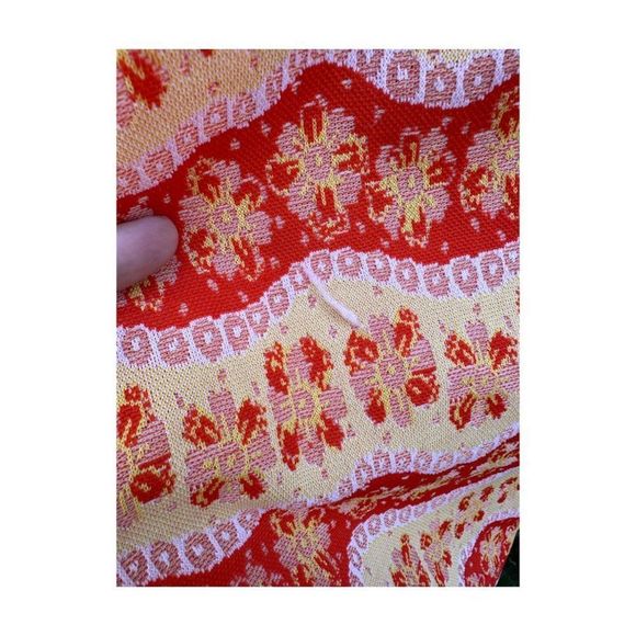 Vintage 70s Handmade Knit Clown Costume PomPoms 2 Hats Pink Red Yellow - Picture 15 of 16